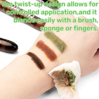 3 Color Camo Face Paint,Camo Face Paint Stick Set,3 Colors Eye Black Camo Face Paint,Waterproof&Sweat-Resistant Body and Eye Camouflage,Camouflage Hunting Face Paint Stick,Face Paint,Green Body Paint