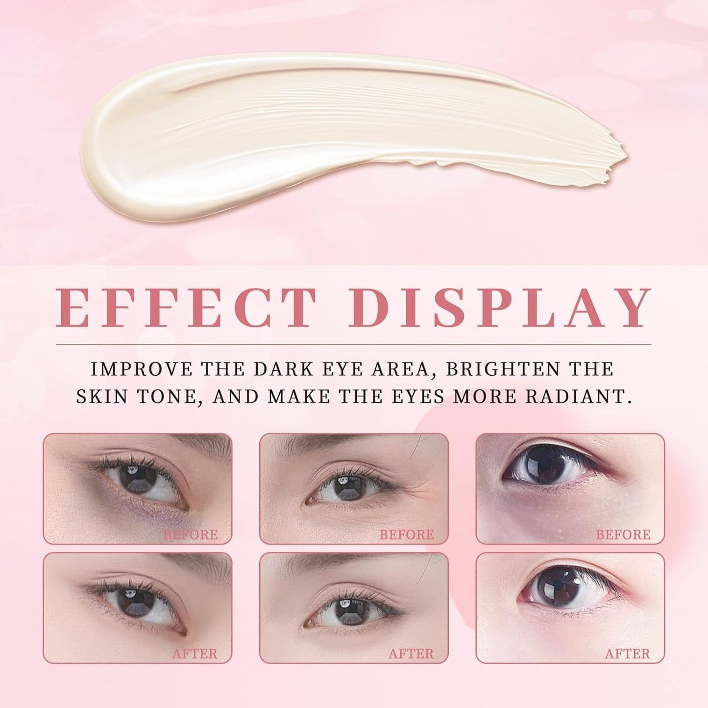 Massage Eye Cream for Dark Circle, Neck and Eye Cream,Tired Eye Refreshment with Gentle Vibration,Firm and Smooth of Fine Lines, for Anti-Wrinkle, Firming, Moisturizing(50g)