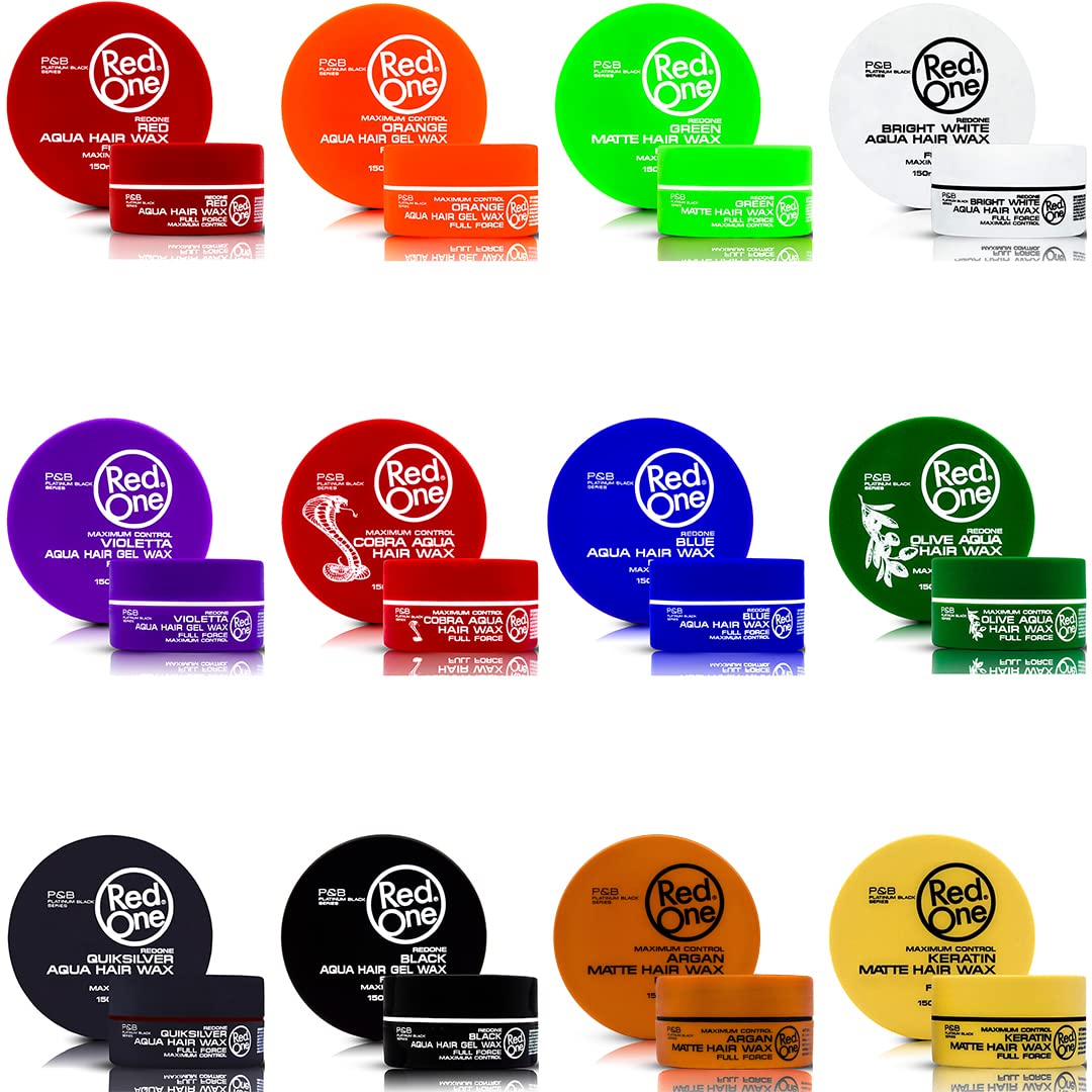Red One Hair Styling Aqua Wax Red 150ml | Edge Control | Hair Gel Wax | Ultra Hold | Strawberry Scent | Men & Women Hair Wax | Maximum Control