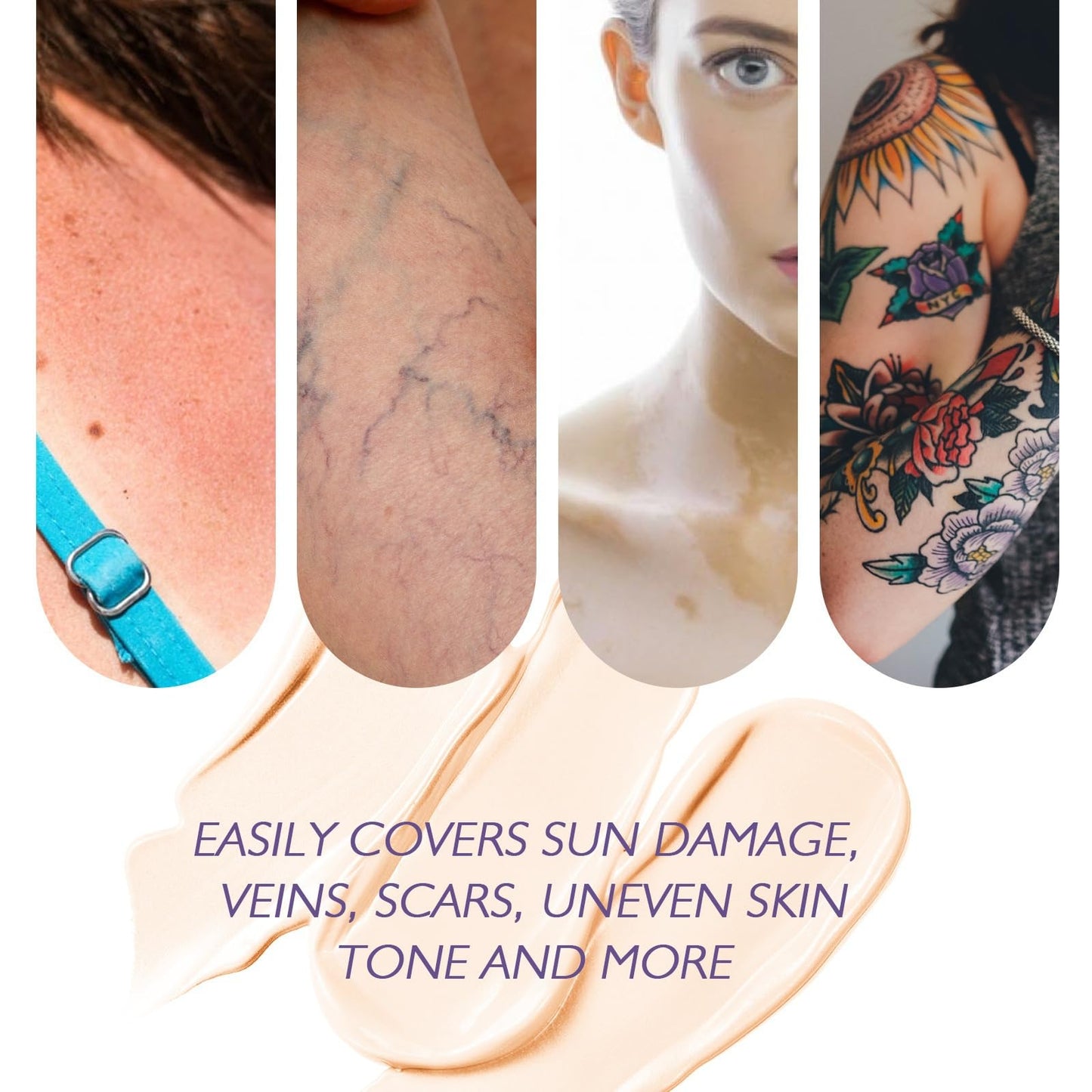 OuXing All Over Complexion Perfecter,Body Coverage Perfecter,Tatto Cover Up Makeup,Body Makeup Concealer,Long-Lasting Full Coverage Concealer,Women Waterproof Foundation Full Coverage (Deep Color,74g)