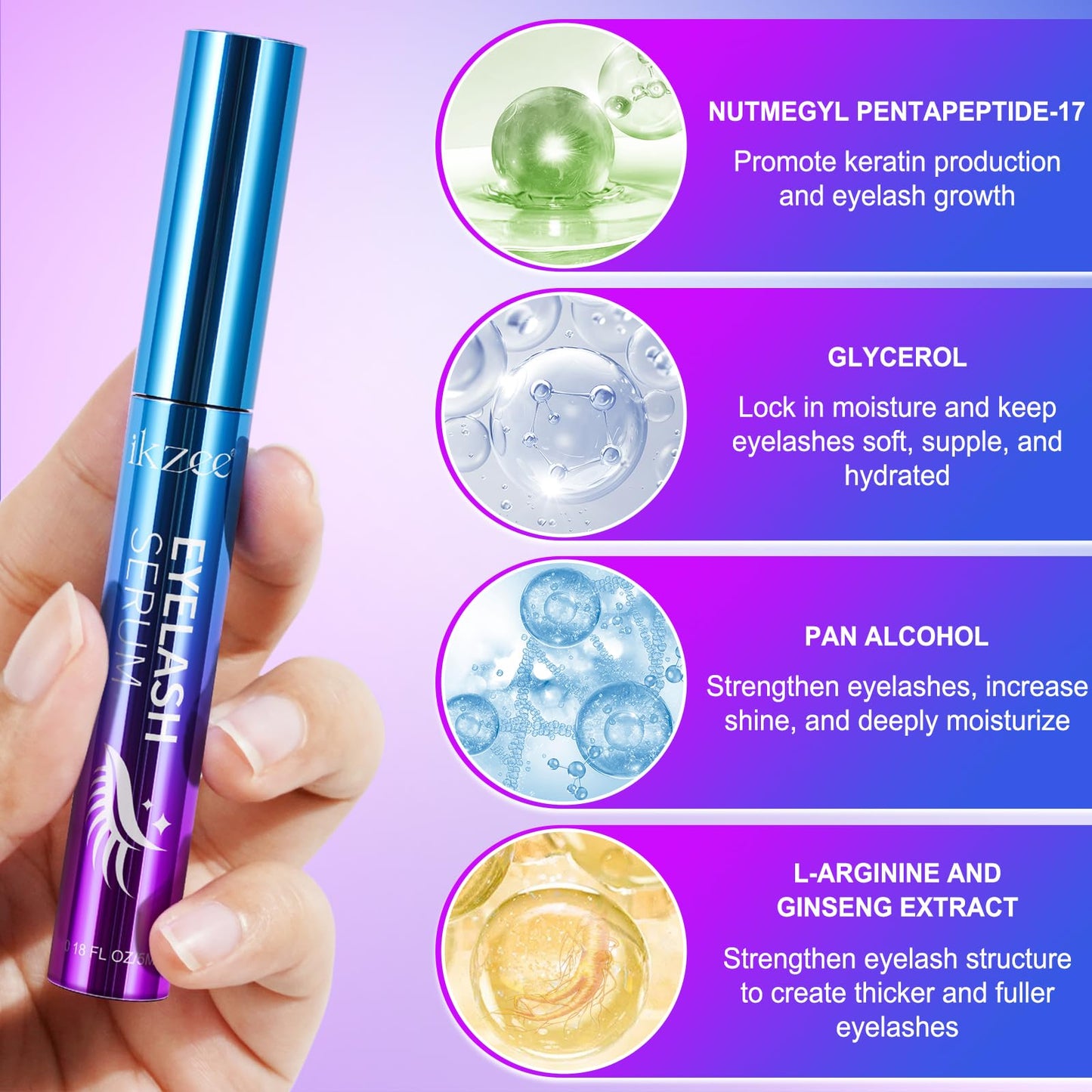 Generic Eyelash Growth Serum, Advanced Lash Serum & Eyelash Serum, UK Lash Growth Serum for Thicker, Fuller & Longer Lashes in 2 Weeks, 5ml