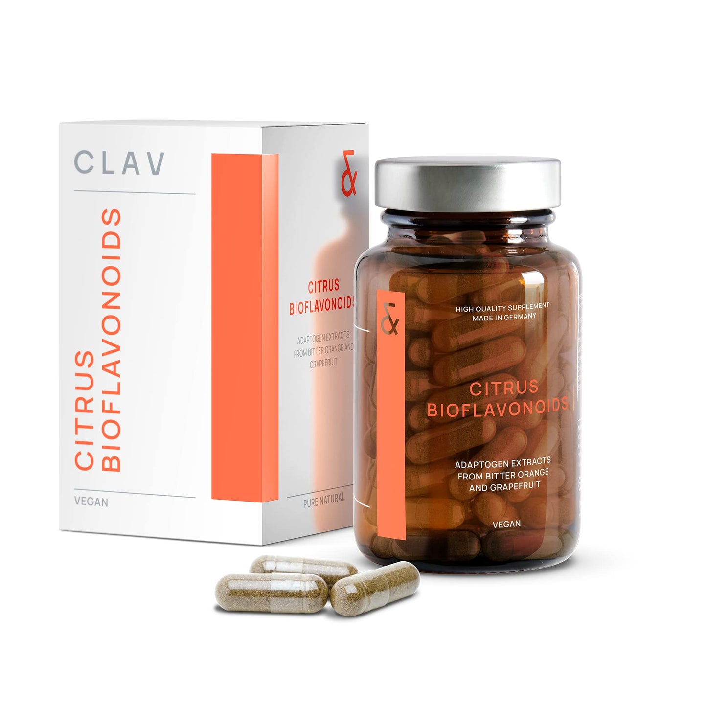 Citrus Bioflavonoids Complex with Diosmin Hesperidin and Naringin - Flavonoids Supplement Made from Bitter Orange and Grapefruit Extract - Circulation Booster - 60 Capsules - Made in Germany
