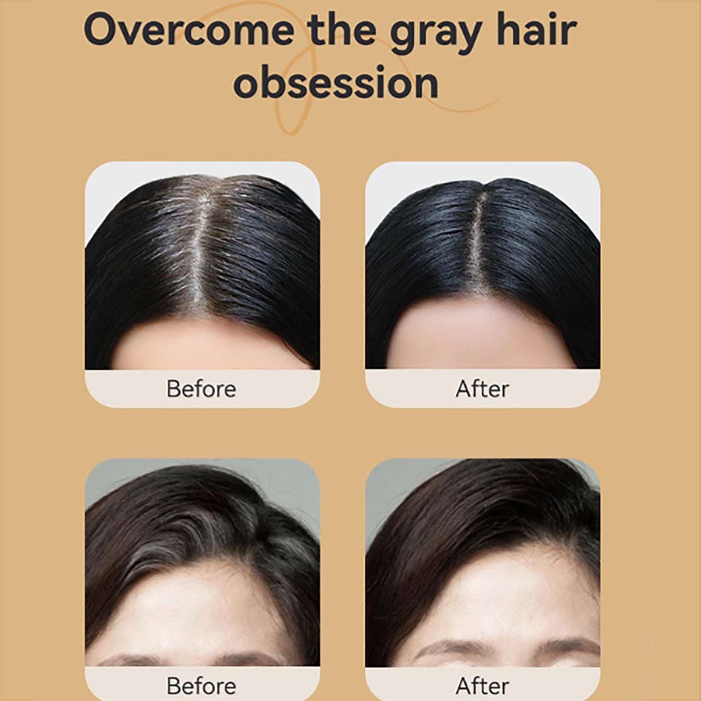 Generic Hair Root Touch Up Stick & Brush – Temporary Hair Dye Pen for Grey Coverage, Natural-Looking Root & Beard Touch Up, Easy to Use, Travel-Friendly, for Men & Women (Black Brown)