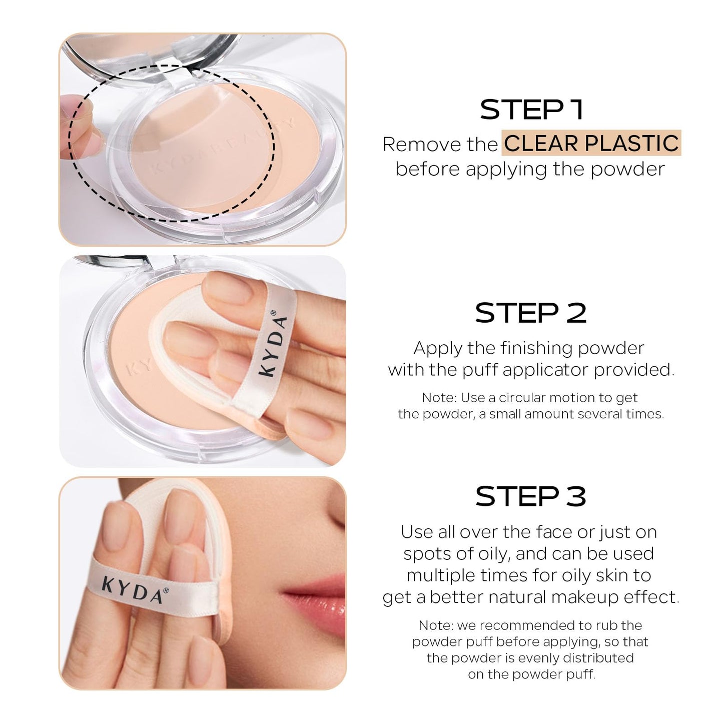 KYDA Mineral Powder SPF 35, 4-in-1 Pressed Mineral Powder, Matte Setting Powder with Concealer and Foundation, Lightweight Flawless Coverage, Skin Care Formula, Medium