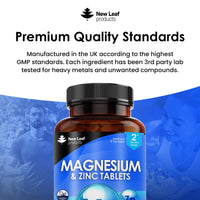 Magnesium Supplements 516mg - 120 Magnesium Tablets Supports Muscle Bone Health, Energy - High Strength Magnesium and Zinc Supplements Easy to Swallow Sleep Supplement (not Capsules) Vegan, UK Made