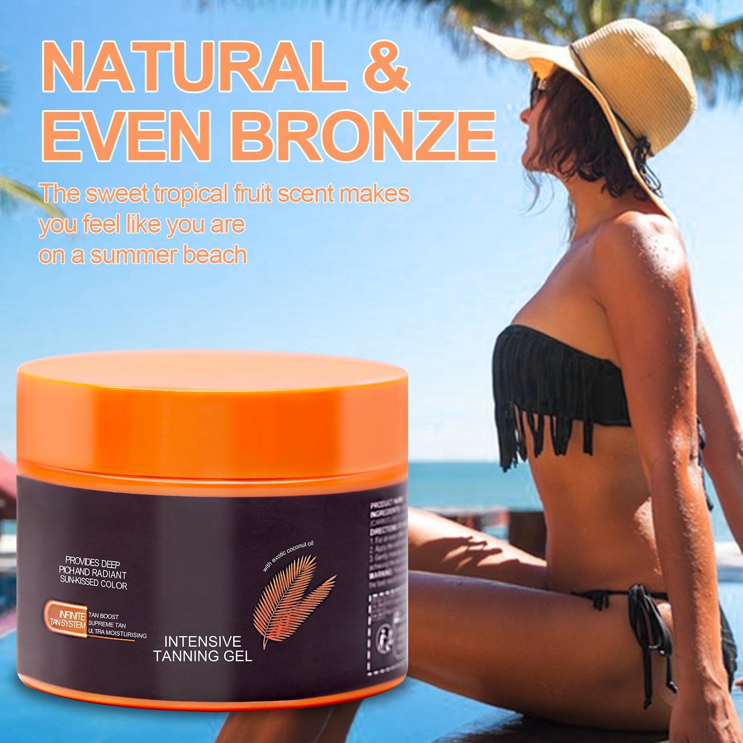 Samkeen Intensive Tanning Gel 150g, Natural Tanning Luxe Gel, Sunbed Cream, Tanning Gel for Indoor Tanning Beds, Achieve a Natural Tan Skin, Outdoor Sunlight, 2024 New Tanning Cream Gel