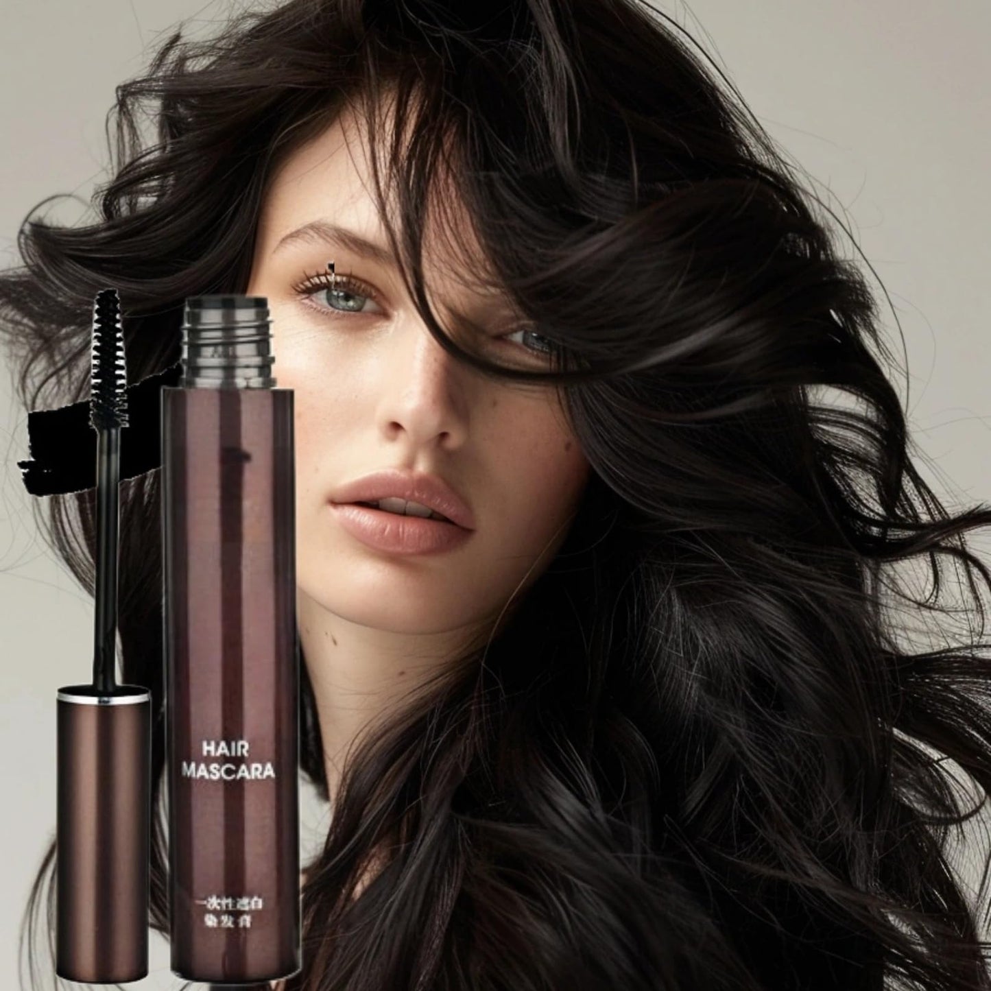 Ruojiar Temporary Root Touch Up,Hair Mascara for Grey Hair,Black Hair Mascara for Grey Hair Cover Up,Root Touch Up Stick with Brush,Suitable for Both Men &Women,Quick Dry Gray Root Cover Up Smudge(Black)