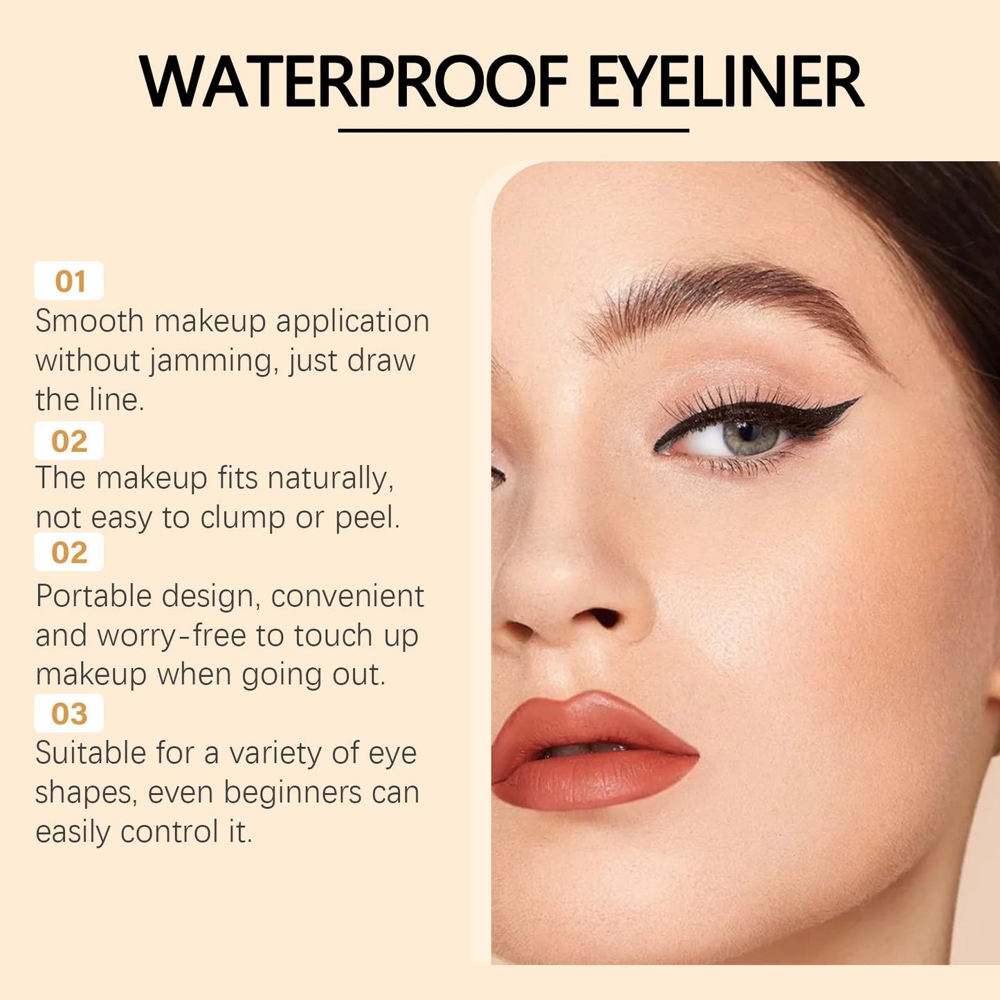 Generic 24hr Waterproof Eyeliner, Smudge Proof & Sweat Resistant Formula, Highly Pigmented Eye Liner for Long Lasting Wear, Dual Sharpenable Design for Precise or Smoky Looks, Smooth (Black)