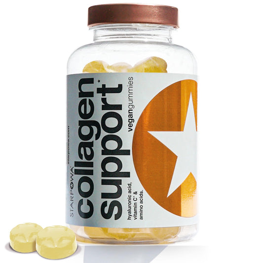 STARPOWA Starpowa Collagen Gummies for Women - Health & Skin Supplements for Healthier Skin, Joints, Hair & Nails - Vitamin C, Hyaluronic Acid & Bamboo Silica - Boosts Collagen Production - Lemonade, 60 Chews