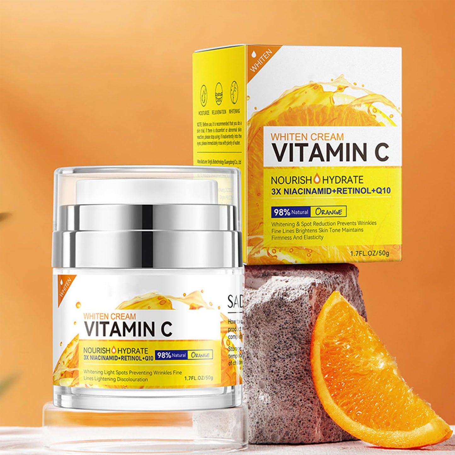 Shefave Brightening Face Cream, Vitamin C Face Cream With Niacinamid & Retinol - Anti Aging Face Cream For Mature Skin, Vitamin C Moisturiser For Face - Day Cream For Women Anti Aging, Brighten, Plump Skin
