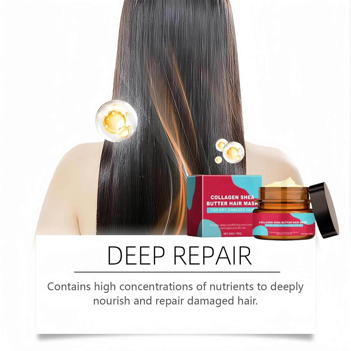 Oumun Collagen Shea Butter Hair Mask,Keratin Hair Treatment,Keratin Hair Mask,Collagen Hair Mask,Repair Hair Mask,Hair Treatment Mask,Collagen Hair Treatment,Hair Gain Mask,Hair Oil Mask,Keratin Mask