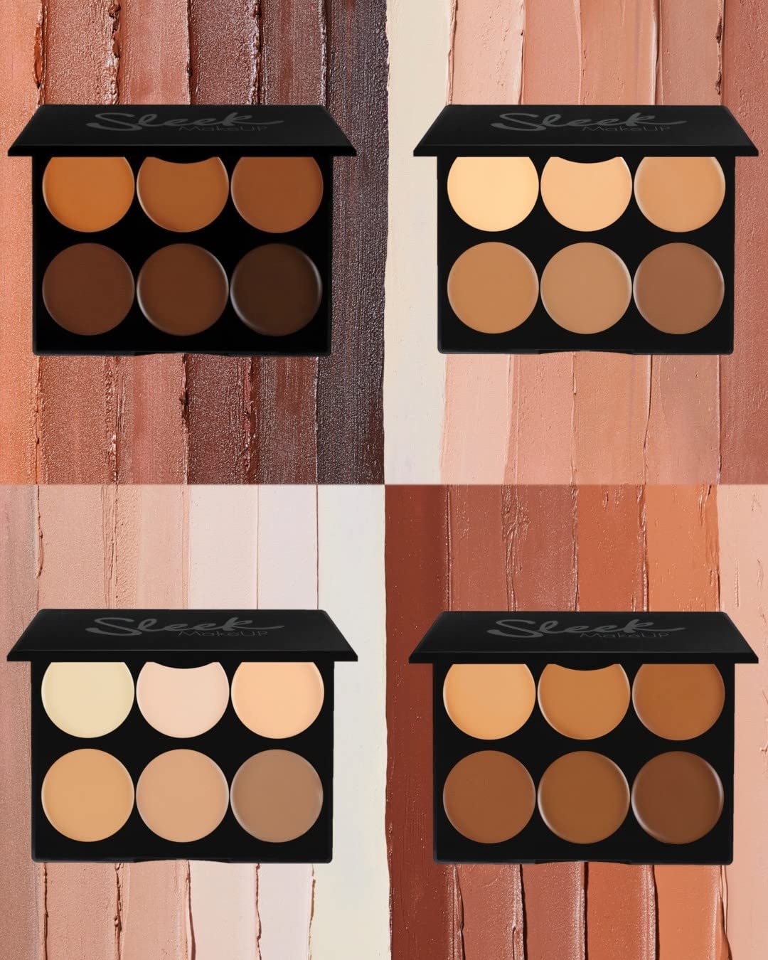 SLEEK Sleek MakeUP Cream Contour Kit, 6 Easily Blendable Colours for Smooth and Long Lasting Contour, Extra Dark