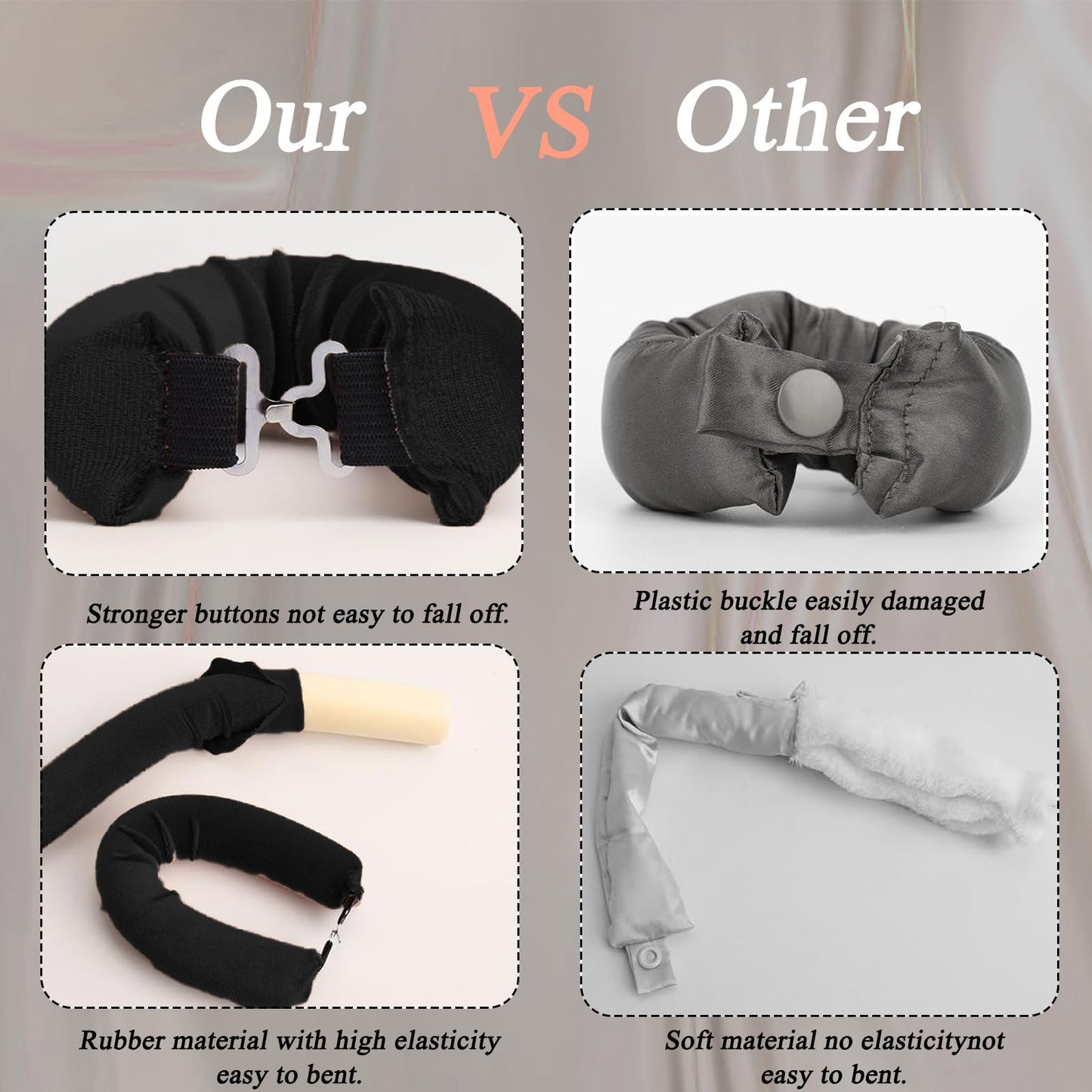 Katslyn 3Pcs Overnight Heatless Curls Blowout Rods,with Square Head Scarf&Hair Bands&Comb,Sleep In Heatless Flexi Curling Rod for Long Medium Hair,No Heat Curls Set for Hair Wrapping Sleeping at Night