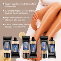 QinZiEn Leg Makeup Waterproof No Transfer,Leg Makeup to Cover Veins,Leg and Body Coverage Perfecter,Light Body Concealer,Easy to Use Foundation Full Coverage,Long Last Bo-dy Make-up,Effective Tato Coverup(02)
