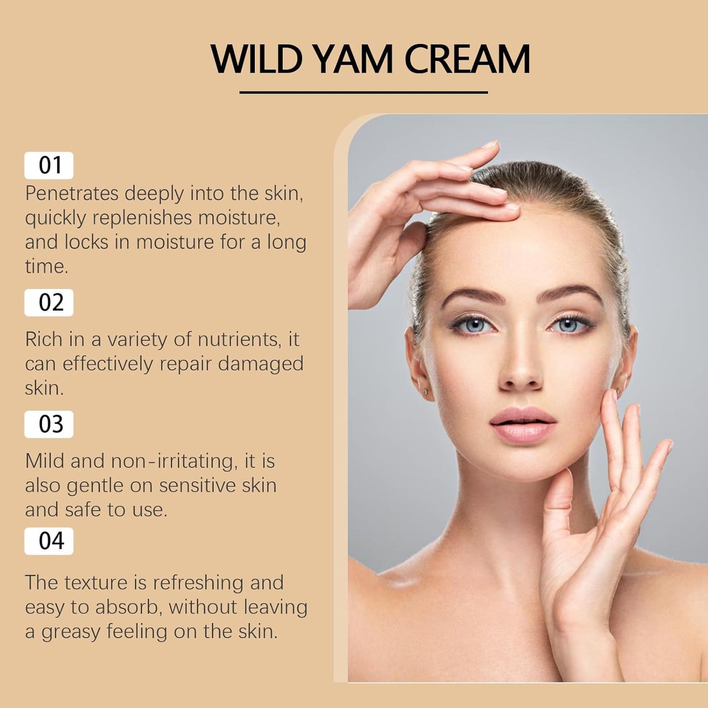 Generic 2PCS Wild Yam Skin Cream, Wild Yam Cream, 60ml Wild Yam Cream Organic for Natural Balance, Natural Relief for Menopause Dry Skin, Menopause Botanical Balancing Body Cream(60g/2 oz)
