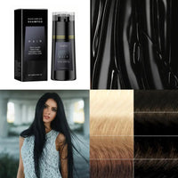 SingHao Polar Hair Dye Shampoo,Hair Color Sha/mpoo 3 in 1,Polar Ha/ir Care,H/air Colour Sham/poo for Women Grey Ha/ir Coverage,Home Ha/ir Dy/e Pu/re Plant Extract,Hai/r Care Instant Dye Shampoo(Black)