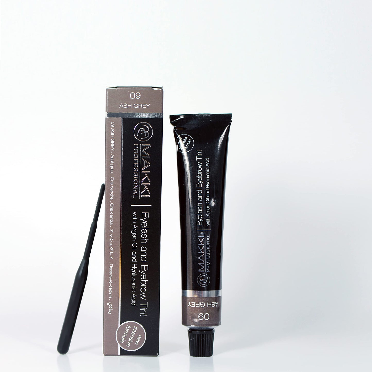 09 Ash Grey Makki Professional Intensive Eyelash and eyebrow tint dye with argan oil & hualuronic acid 22ml