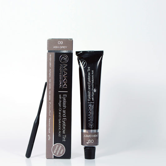09 Ash Grey Makki Professional Intensive Eyelash and eyebrow tint dye with argan oil & hualuronic acid 22ml