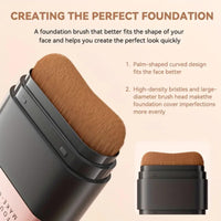 Xinyig 2 In 1 Luxury Anti-Wrinkle Foundation Stick,Makeup Multi-Use Full Coverage Concealer Stic/k,Eraser Foundation Sti/ck With Brush,Cream Foundation With Built-In Brush,Contour S/tick Foundation Sti/ck#2