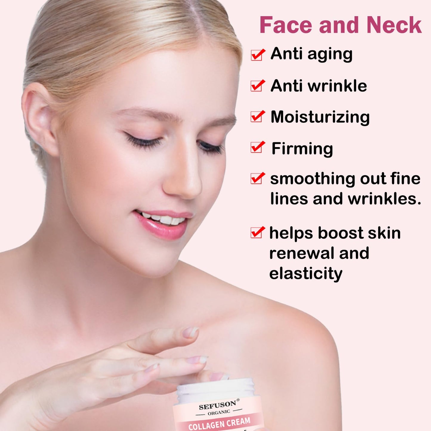 SEFUSON Collagen Cream for Face with Retinol and Hyaluronic Acid, Anti Wrinkle-Anti Aging Cream, Night and Day Anti Aging Skincare Facial Moisturizer, Face And Neck Cream(50ml)