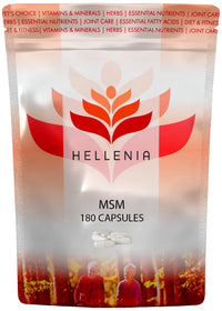 Hellenia MSM (Methyl Sulphonyl Methane) 1000mg - 180 Capsules - Joint Care Supplement