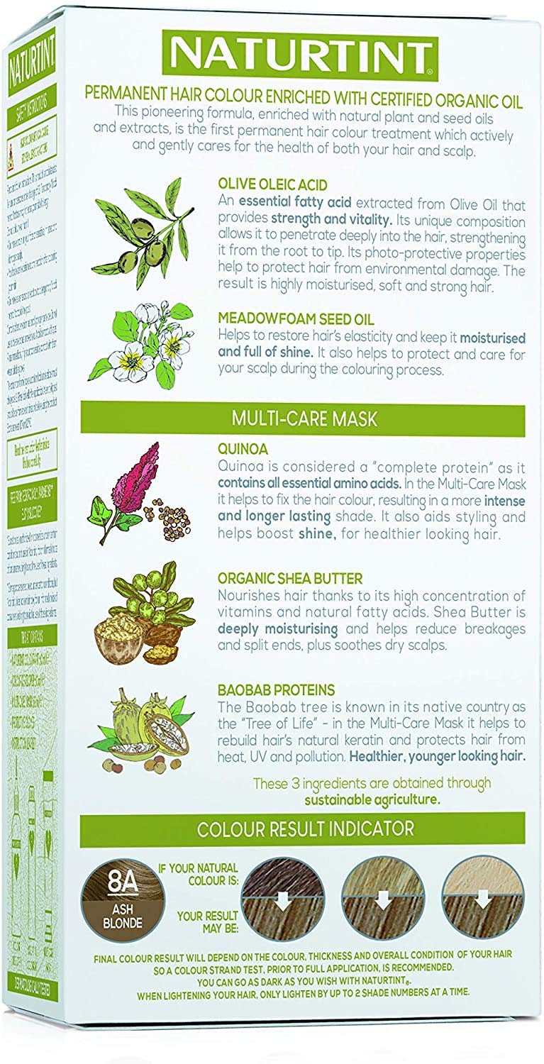 (2 Pack) - Naturtint - Hair Dye - 8A Ash Blonde | 135ml | 2 PACK BUNDLE