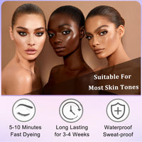 NLFOX Black Eyebrow Tint - 2-in-1 Eyelash Tint & Eyebrow Dye Kit - Waterproof Eye Brow and Lash Tint Kit Long Lasting - Natural Black Eyelash Dye 10min Fast & Easy for Starters Home Use