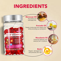 OBNOSWLPJMN 40 PCS Hair Vitamin Serum Capsule, Hair Treatment Serum Enriched with Moroccan Macadamia Avocado Oils, Vitamins A C E Pro B5, No Rinse and Safe for All Hair