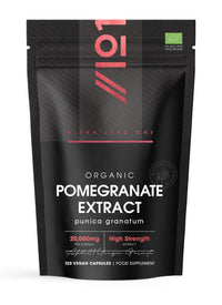ALPHA01 Organic Pomegranate Extract 20,000mg – 120 Vegan Capsules (4 Months Supply) - High Strength 40:1 Punica Granatum Extract - by Alpha01