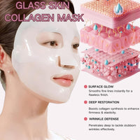 5PCS Glass Skin Collagen Mask - Deep Hydration Face Mask - Korean Skincare Face Masks for Firming & Moisturising - Collagen Face Mask Overnight, Reduce Fine Lines & Wrinkles, Firming