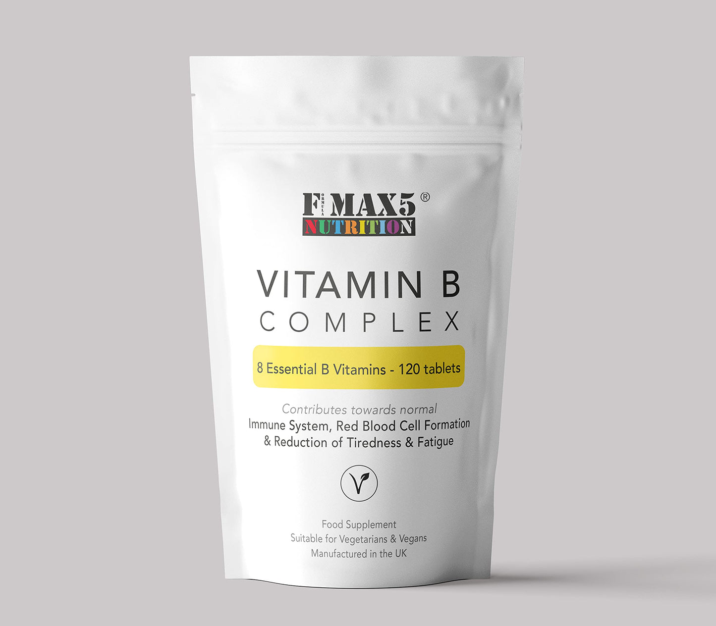 formula max5 nutrition Vitamin B Complex 120 Tablets (4 Month Supply) - Contains All Eight B Vitamins in 1 Tablet, Vitamins B1, B2, B3, B5, B6, B12, Biotin & Folic Acid by Fmax5 Supplements