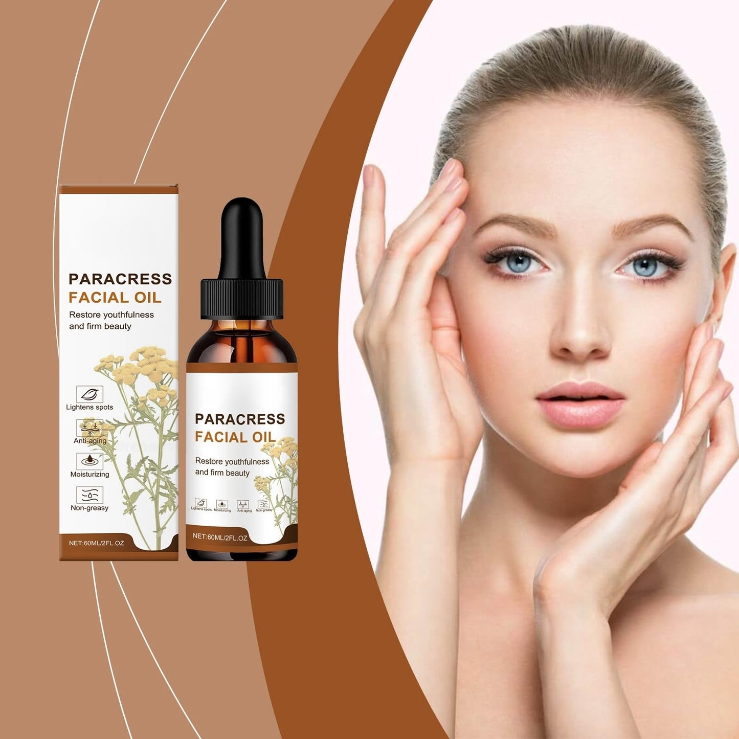 Paracress Facial Oil,Oil for Face,Anti-Aging Fac-e Oi-ls for Wrinkle Reduction,Paracress Facial Oi-l Serum,Essential Oi-ls,Intense Hydration Skin,Brightening Serum,Moisturiser Fac-e,Spot Treatment