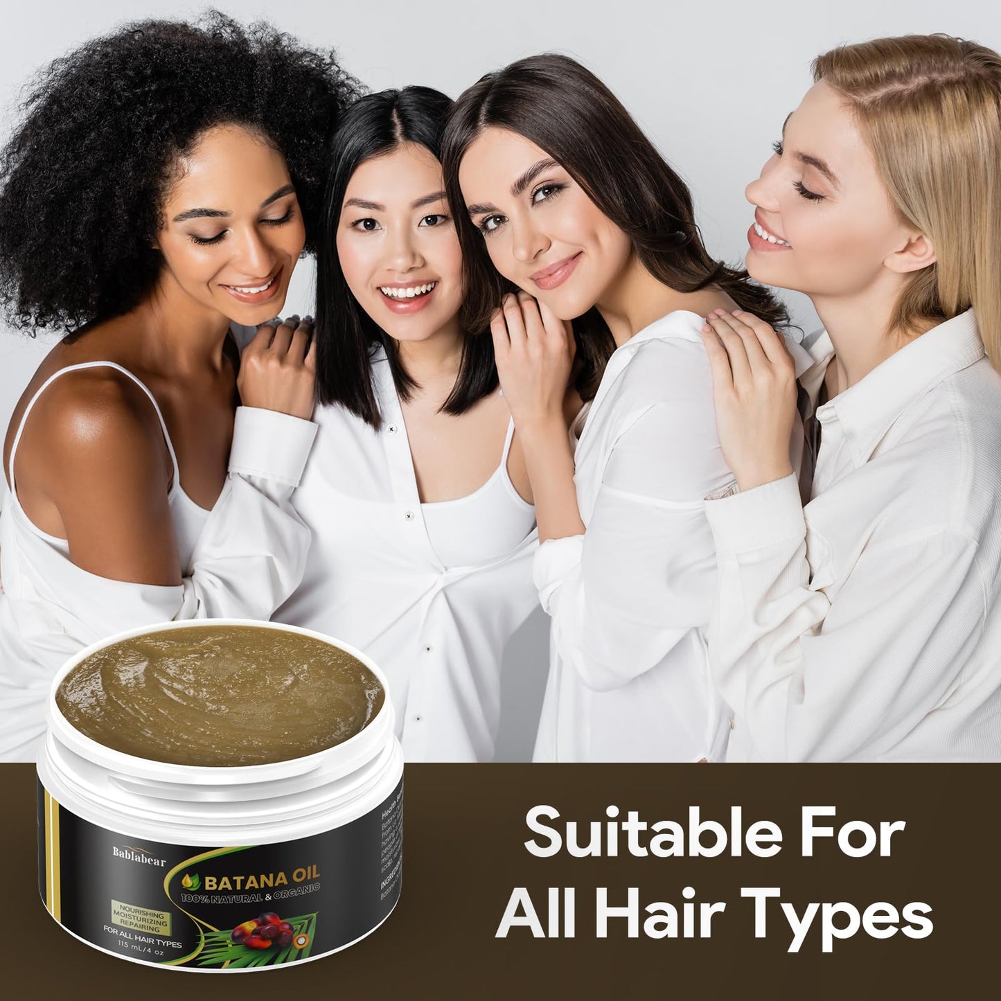 Ingbear Batana Oil, Natural Organic Hair Oil Repairs Damaged Hair, Prevents Hair Loss and Enhances Hair Thickness for Men & Women 4oz