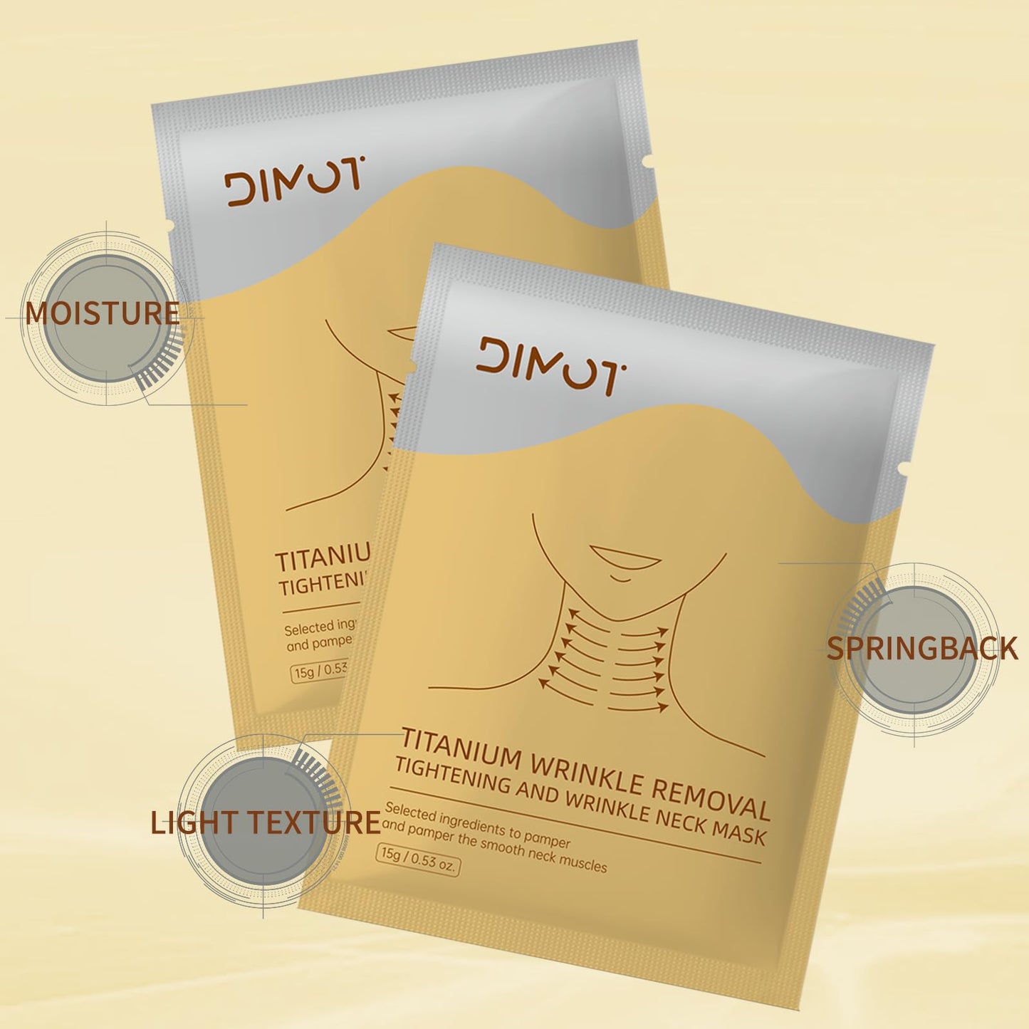 Tpyag Anti-wrinkle Neck Mask,Anti Wrinkle Patches,Neck Mask with Peptides & Hyaluronic Acid, Firming & Wrinkle-Reducing, Non-Slip Fit for Women & Men,5 Pieces