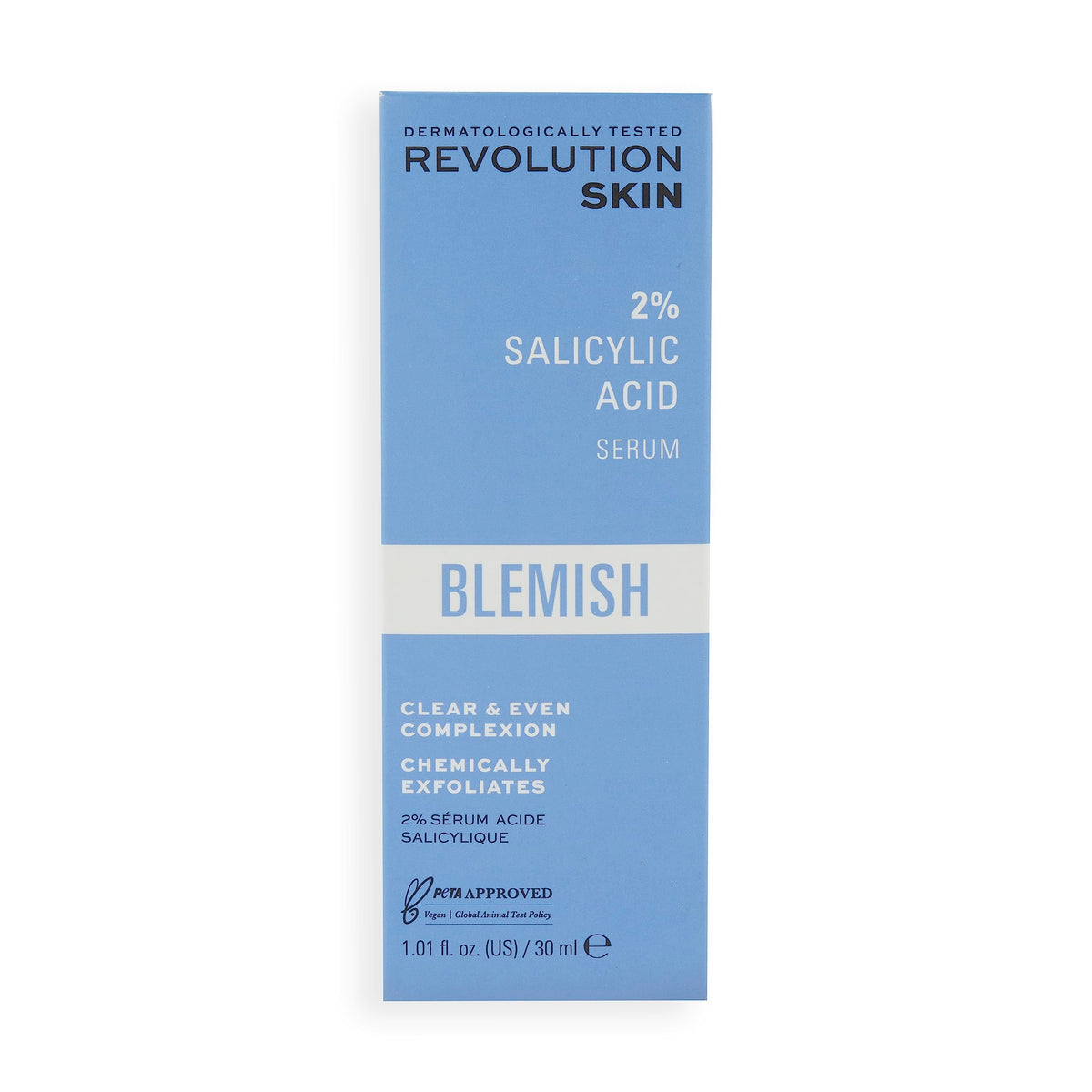 Revolution Skincare London, 2% Salicylic Acid, Targeted Blemish Face Serum, Lightweight & Oil Free, 30ml