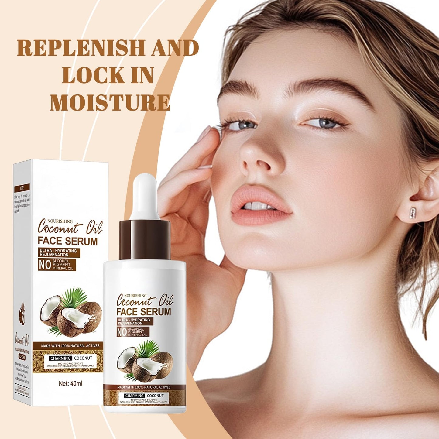Generic Coconut Oil Serum for Deep Hydration and Barrier Repair Glow Enhancing Face Oil with Lightweight Fast Absorbing Texture Vegan Gentle Multi Purpose Skincare for Women