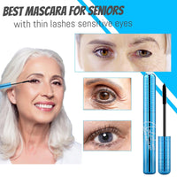 NLFOX Prime-Lash Mascara for Mature Ladies - Black Mascara for Older Women Fiber - Prime-Lash for Seniors with Thinning Lashes - Waterproof Volumizing Natural for Sensitive Eyes