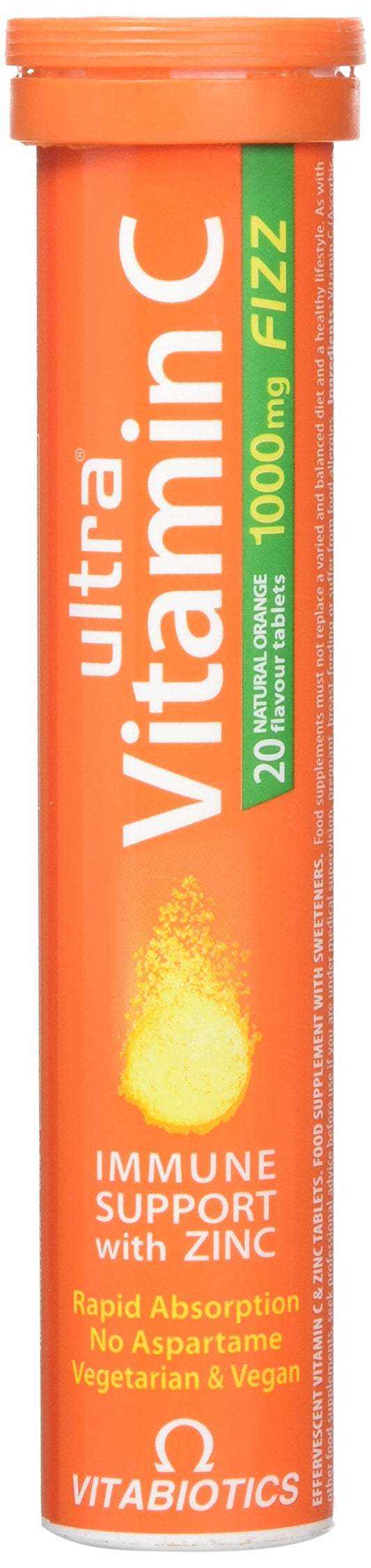 Vitabiotics Ultra Vitamin C Effervescent with Zinc - 20 Tablets