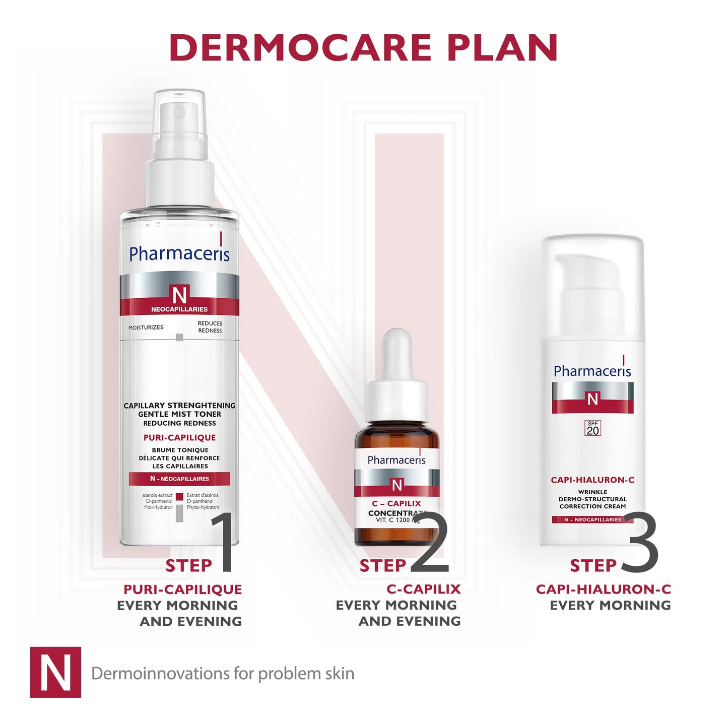 Pharmaceris N C-Capilix, Serum for Vascular Skin, Concentrate with Vitamin C 1200 mg, Prevents Skin Pigmentation, Vitamin E, Anti Aging - 30 ml