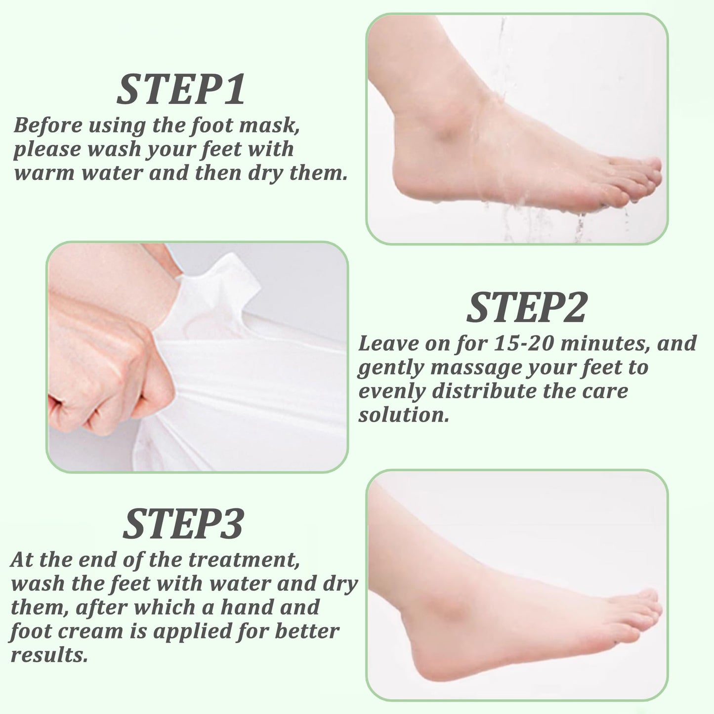 CGBOOM 3 Pack Foot Peel Mask Exfoliating Foot Mask Feet Peeling Socks Foot SPA Treatment for Baby Soft Feet Hard Dead Skin Remover Callus Repair Rough Cracked Heels (Tea Tree)