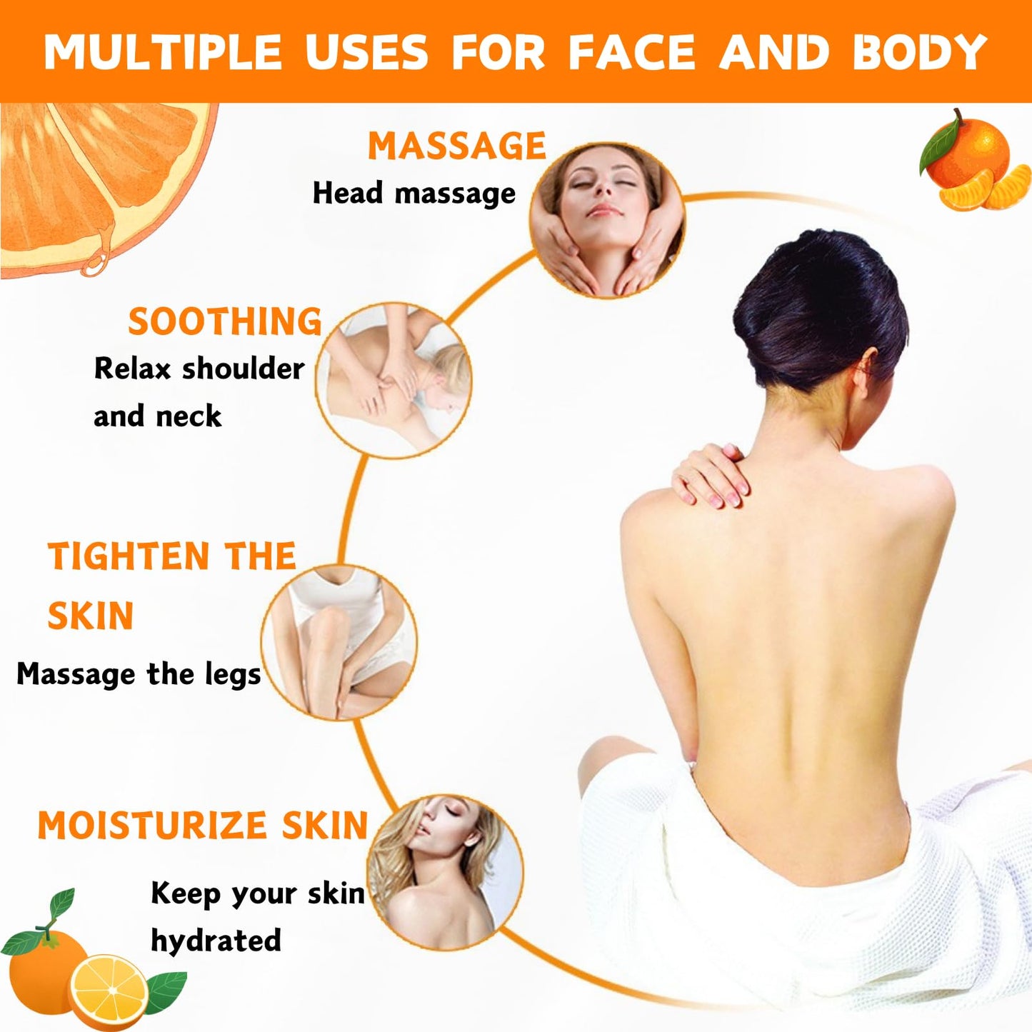 ISBEAUSOLS Vitamin C Oil, Body Oil for Women, Natural Vitamin C Face Oil, Massage Body Oil for Dry Skin, Multi-Use Oil for Moisturizing & Nourishing, Anti-Wrinkle Vitamin C Moisturiser, Body Skin Care, 75ml