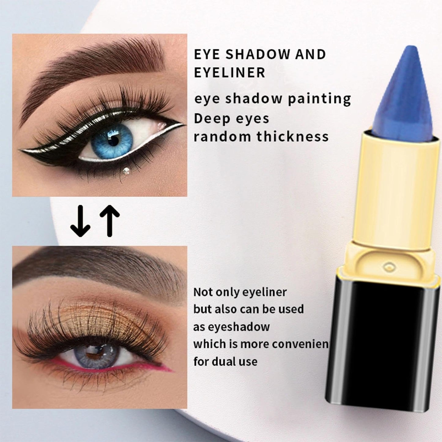 AurolaGlow Long-lasting Blue Eyeliner Pencil - Waterproof, Quick-drying,It's An Eye Makeup Product That Is Easy To Control And Suitable For All Eye Shapes. (05 Blue)