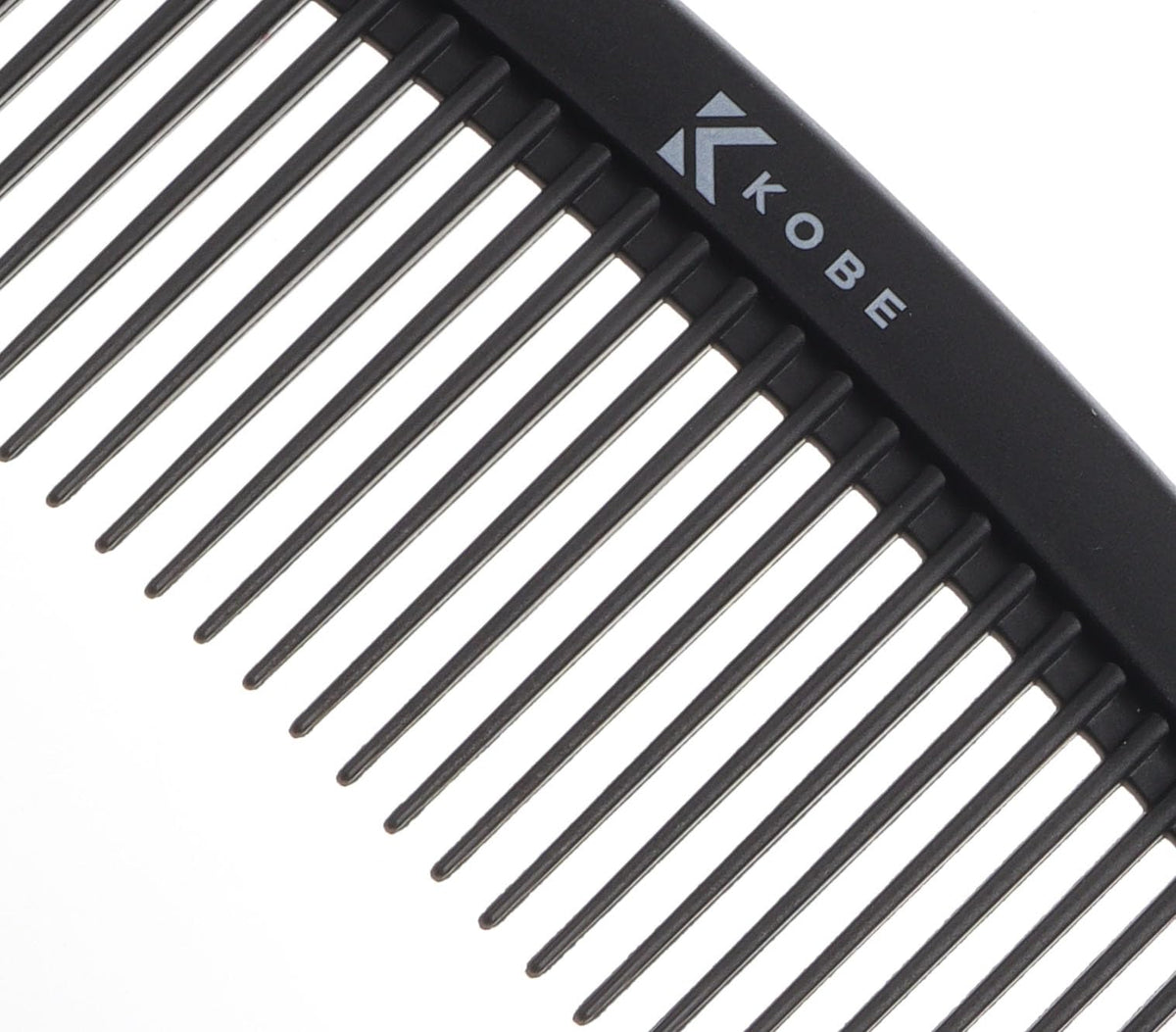 Kobe Professional Carbon Fibre Wide Tooth Detangling Comb, Compact Carbon Rake Comb, Coarse Teeth, Shatter-Proof, Anti-Static, Barbers, Salon Hairdresser Tools For Men & Women, Super strong 22cm.