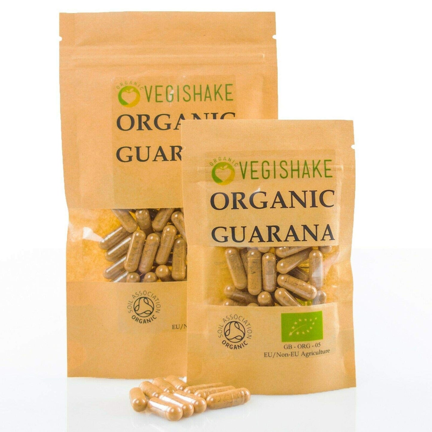 Organic Guarana HPMC Capsules 39g Natural Caffeine per Gram Energy Stamina Vegan Halal Kosher (90 Capsules)