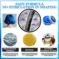 MINSHZEE Hair Wax Blue Temporary Hair Gel, Easy Wash Out Long Lasting Hair Colour, Styling Hair Wax Hair Colour Mud for Men Women Instant Styling (100ml)