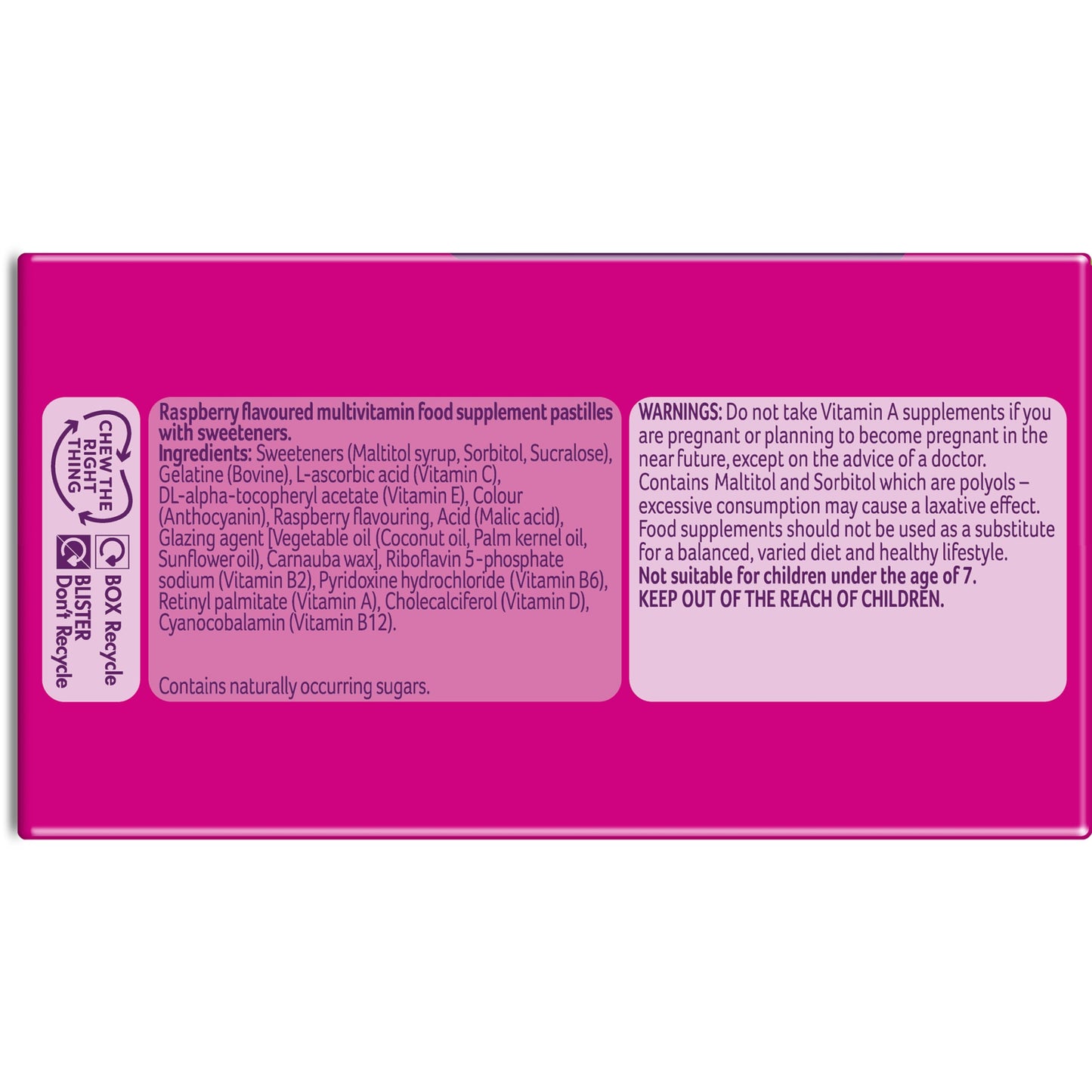 Bassetts Vitamins 7-11 Multivitamins Raspberry 60's