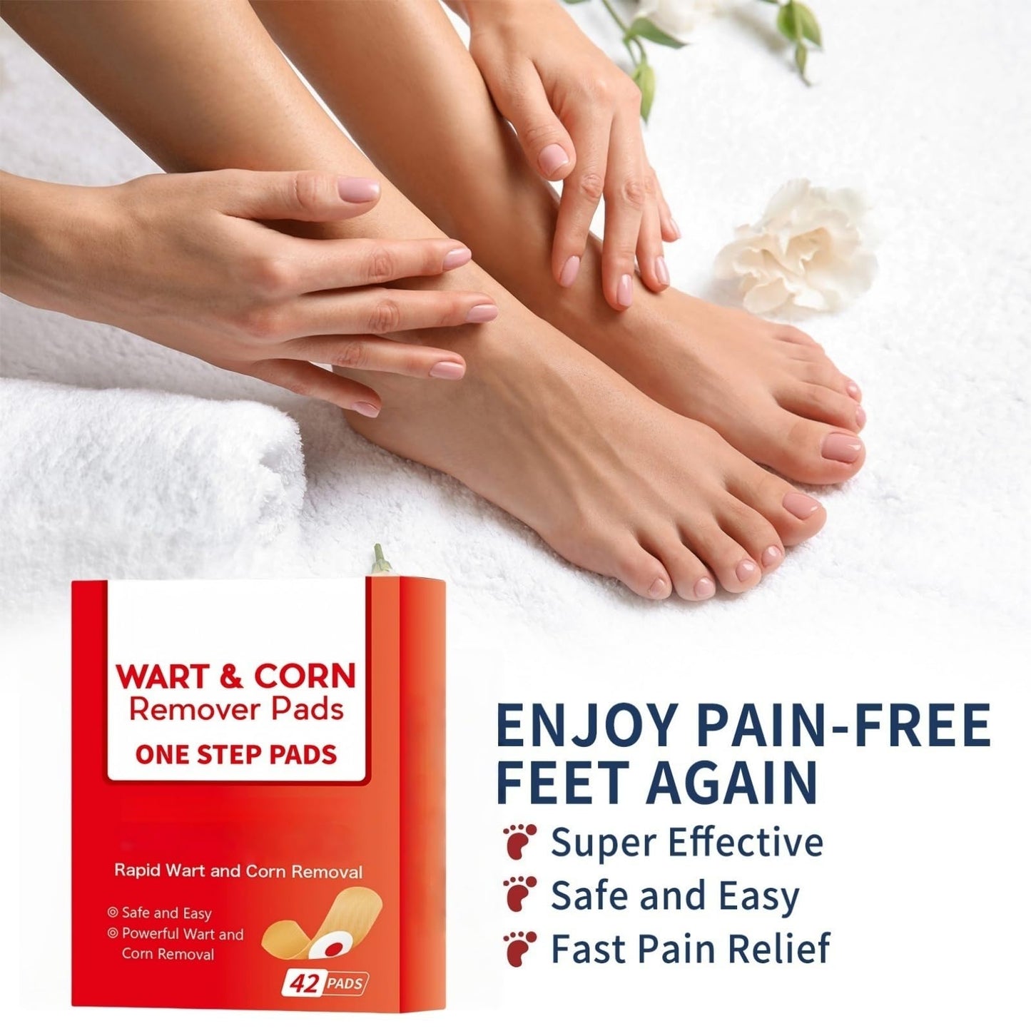 SingHao 42 Pcs Wart Treatment Patch,Wart and Corn Remover Pads,Verruca Treatment,Wart Remover Corn Plasters,Corn Remover for Feet and Hand,Effective Deep Verruca Removal Pads Patches,Corn and Callus Remover