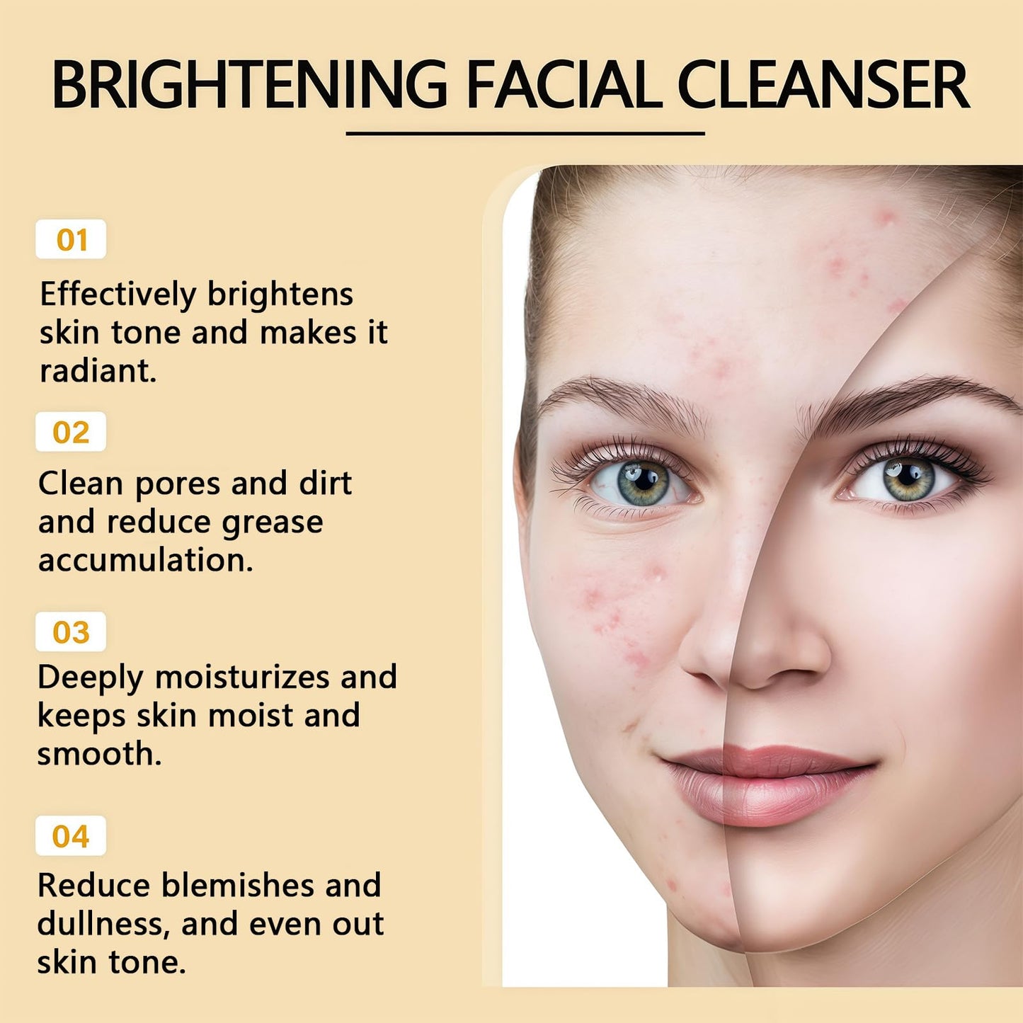 Coloroom Brightening Foaming Cleanser, Turmeric Face Wash With Brush, Gentle Face Cleanser For Women – Improve Facial Flaws, Hydrating Faces Wash For Even Skin Tone