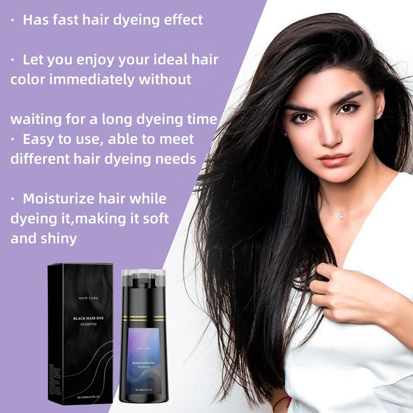 Fankayi Polar Hair Dye Shampoo,Colour Shampoos Care,Colouring Shampoos,Anti Grey Shampoo,Fast and Effective Dyeing,Cover Grey Hair,Persistent Color Locking,Deep Nutrition,Easy to Use,Save Time and Effort