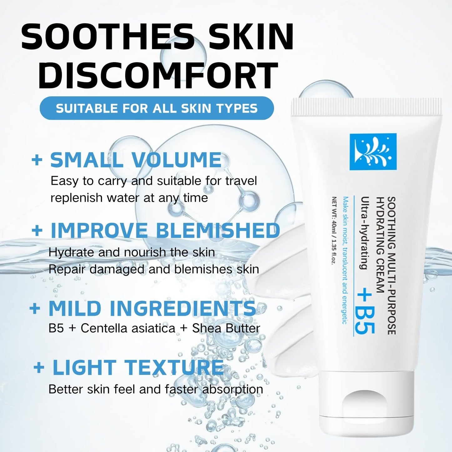 Cureluxe Ultra B5 Sooth and Repair Face Serum Cream,B5 Repairing Balm for Face,Skin Barrier Repair Cream for Dry & Irritated Skin,Multi-Purpose Deep Hydration Serum Face Cream for Face&Body - 2PCS